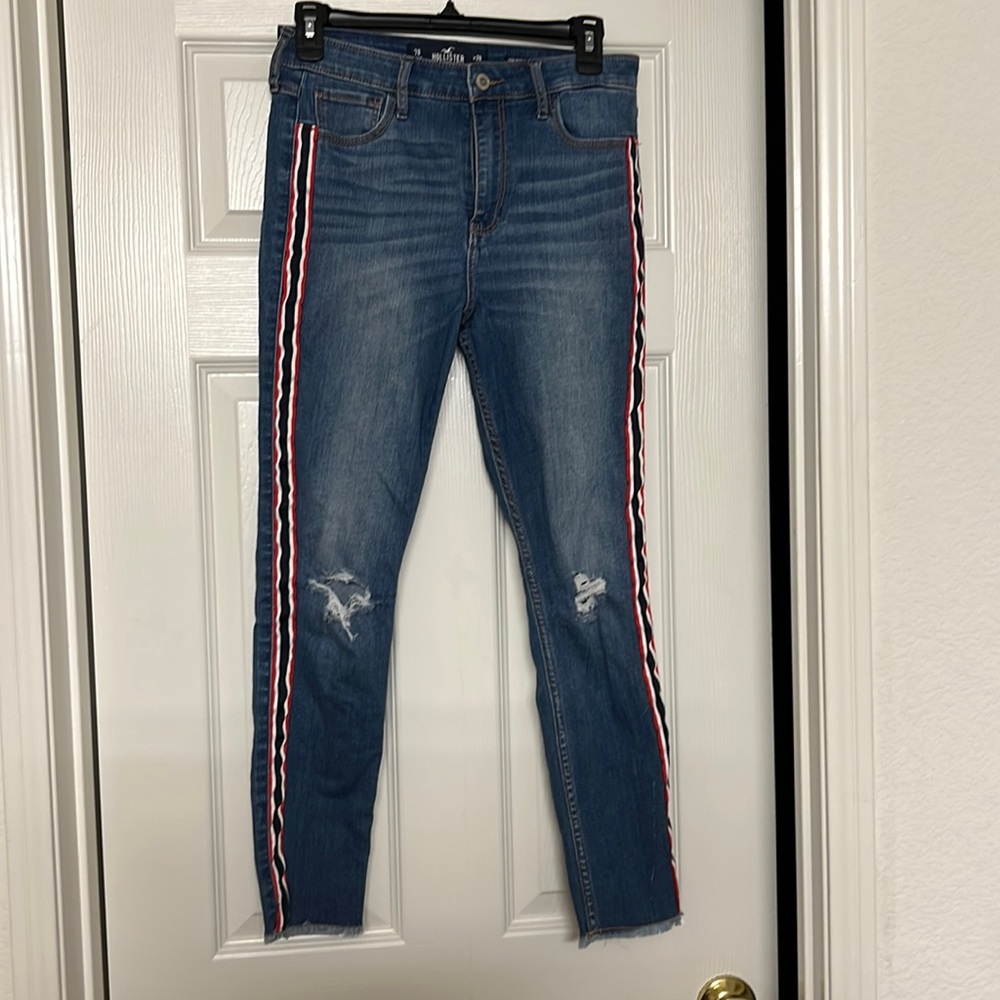 Hollister Striped Jean Medium Destroy